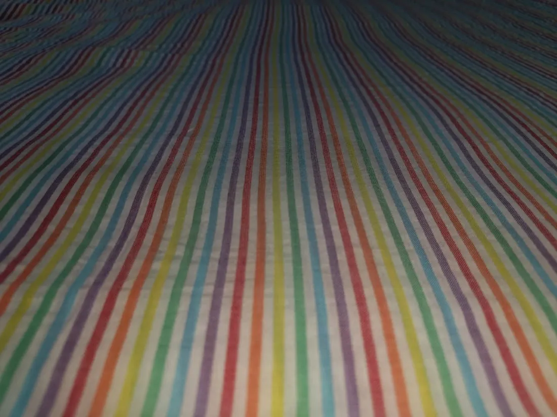 100% Cotton Fabric Multi color stripe 58" wide [15123]