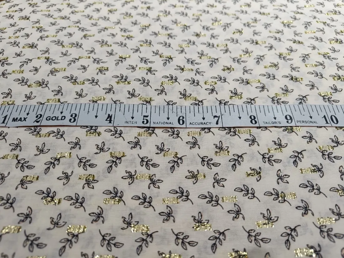 100% Cotton Print with gold mettalic motif Fabric 58" wide [12227]