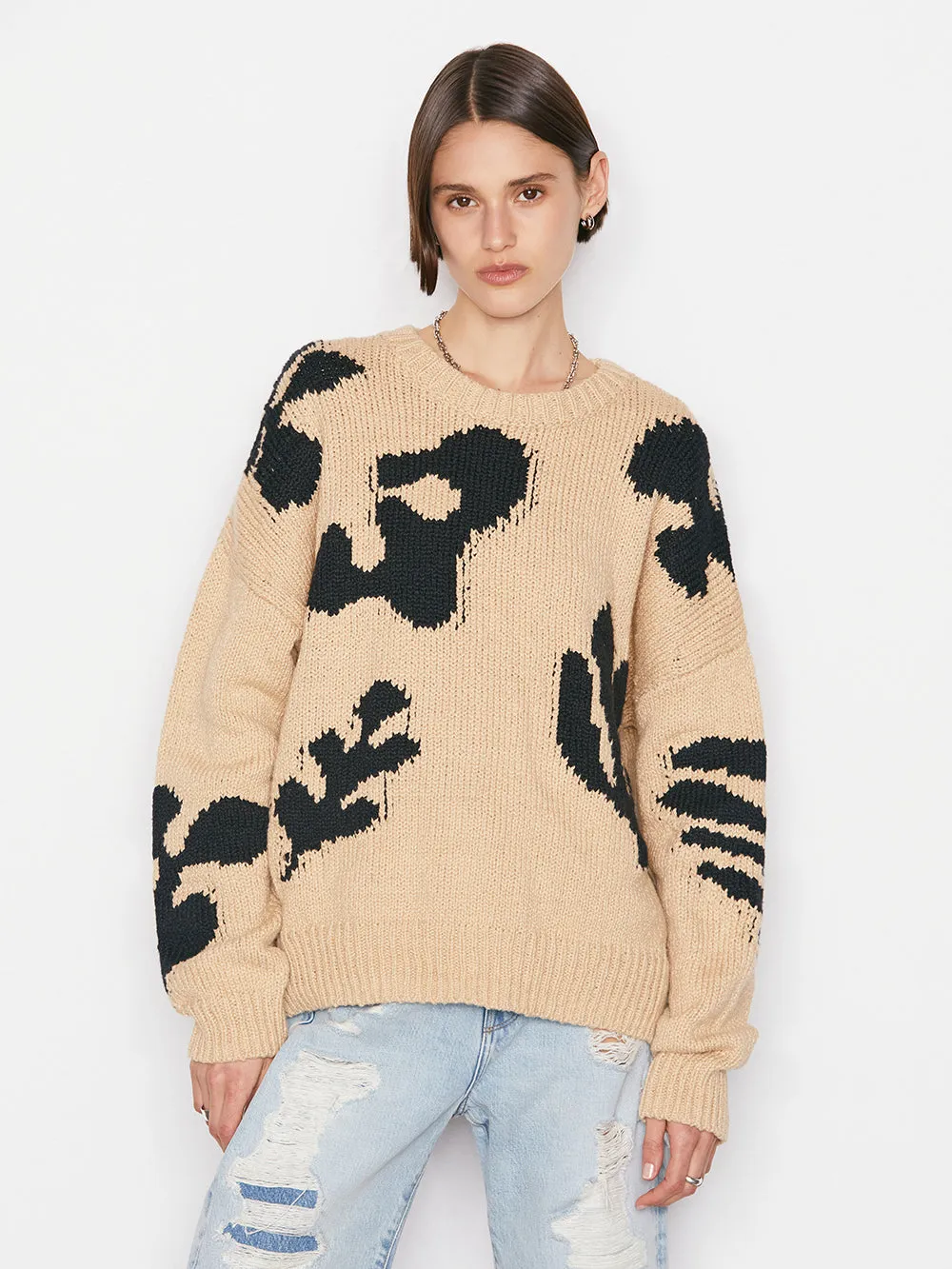 Abstract Intarsia Sweater -- Hay Multi