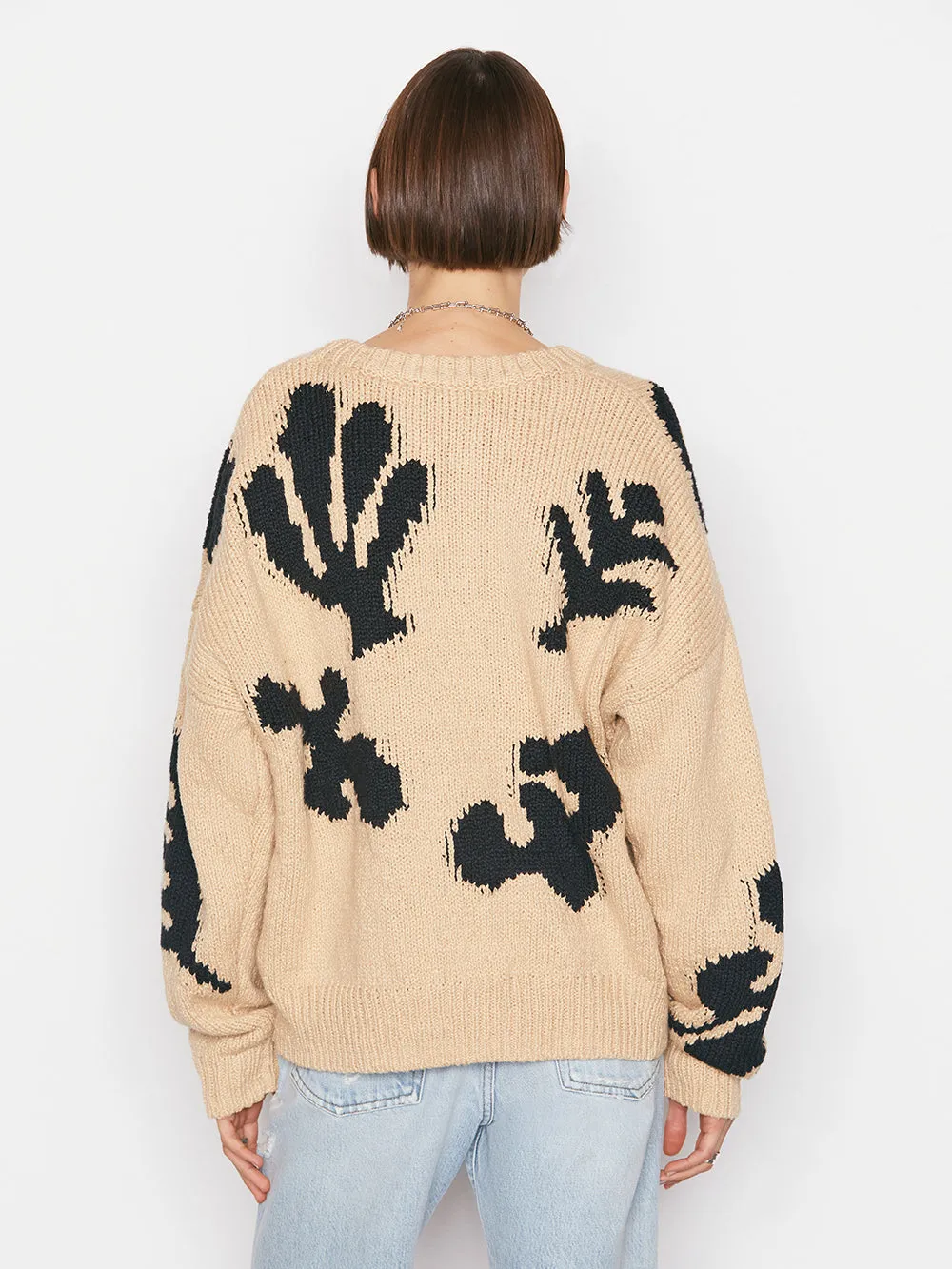 Abstract Intarsia Sweater -- Hay Multi