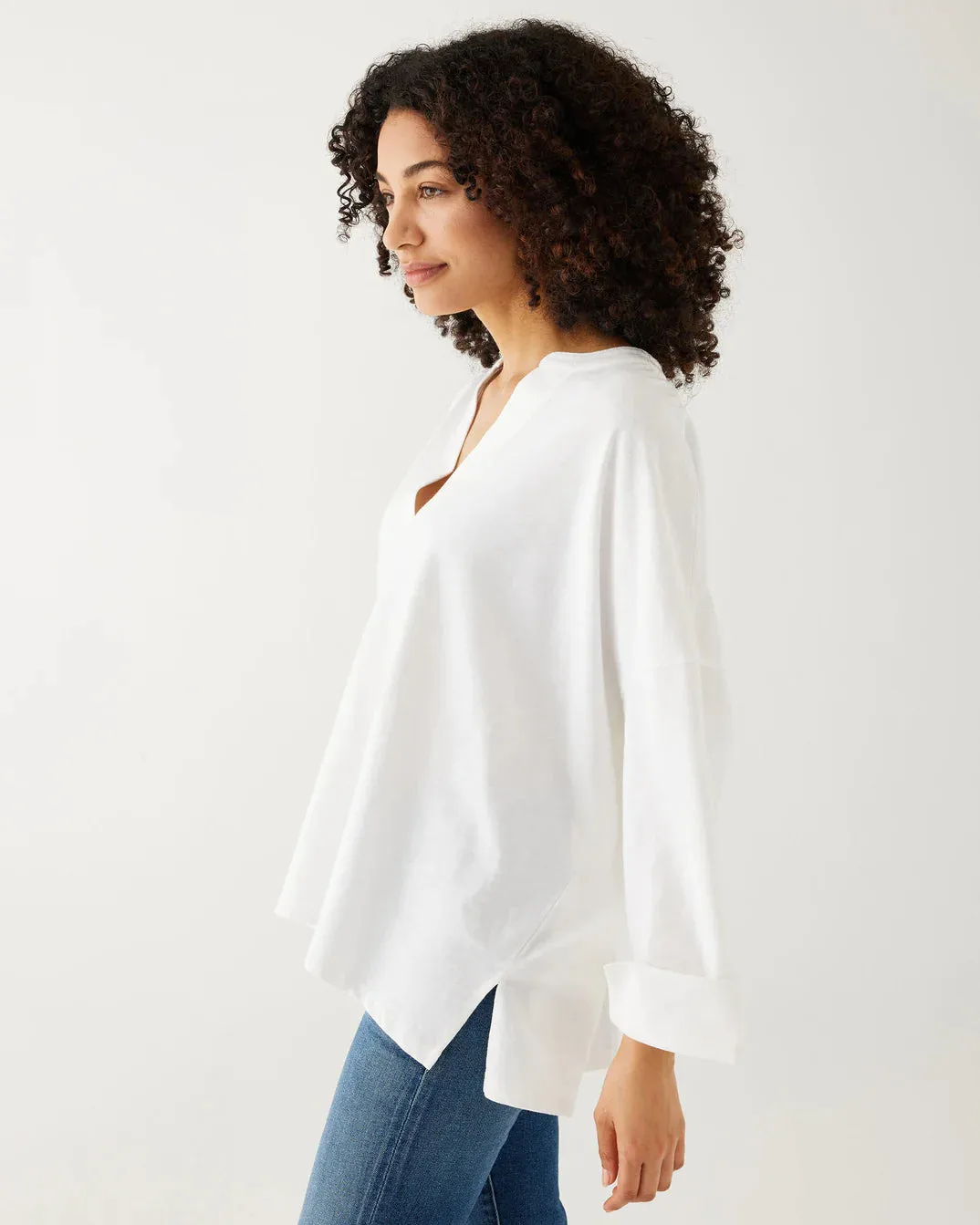 Amelia Long Sleeve Tee in White