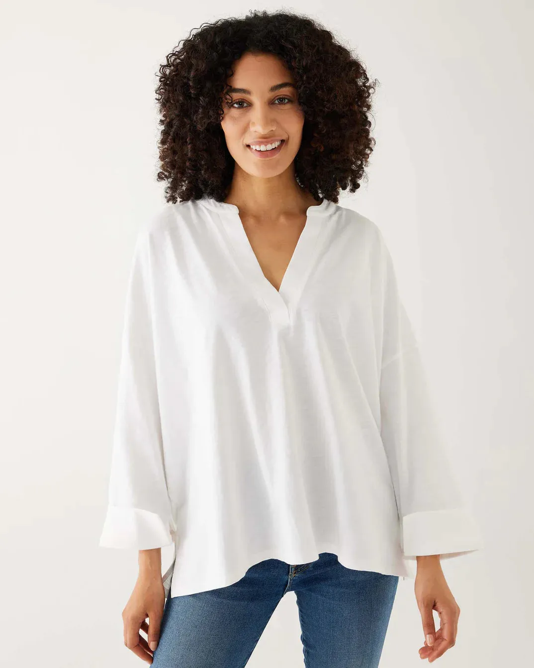 Amelia Long Sleeve Tee in White