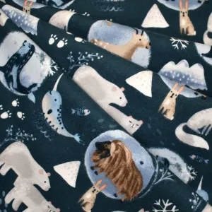 Arctic Friends Cozy Cotton Flannel Navy SY