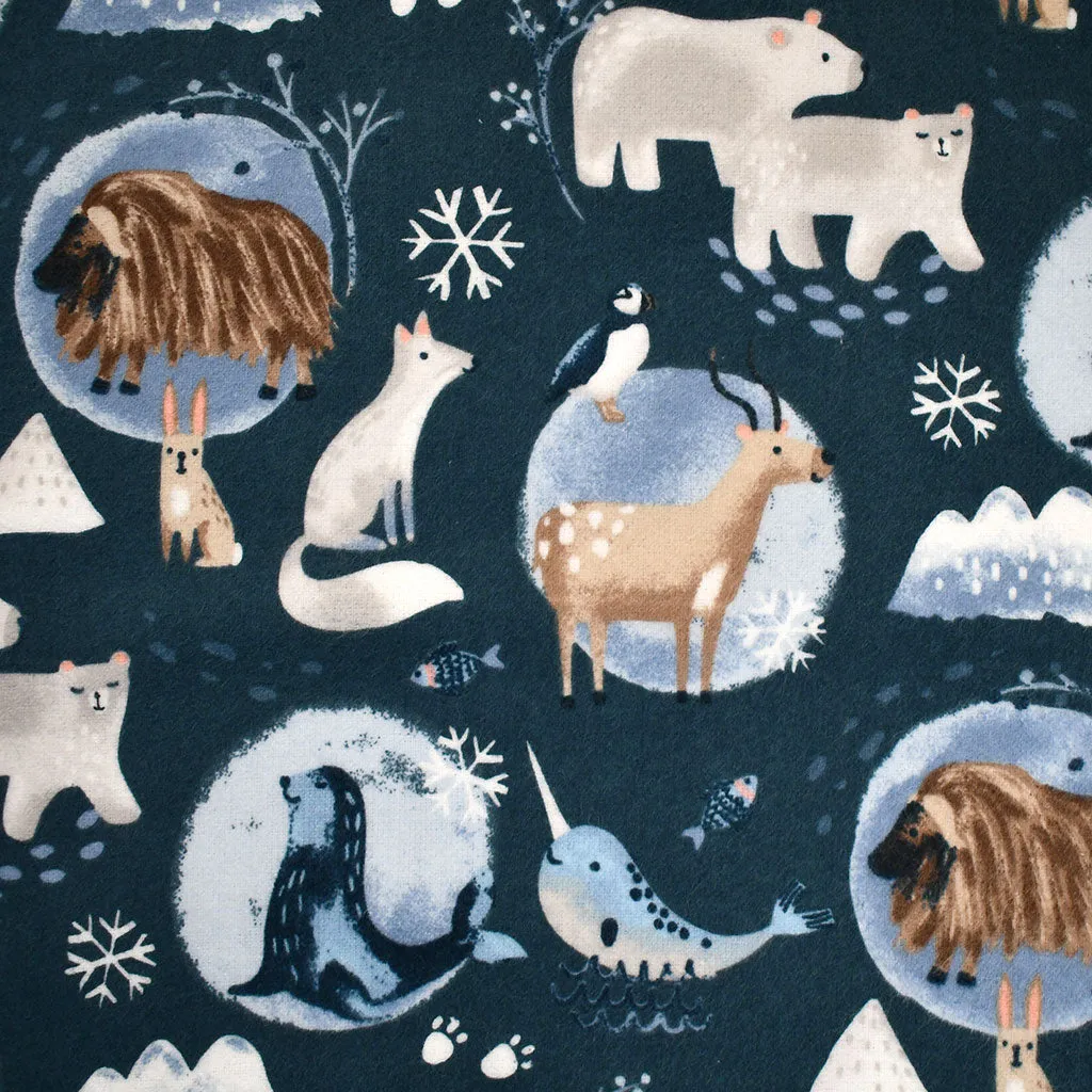 Arctic Friends Cozy Cotton Flannel Navy SY