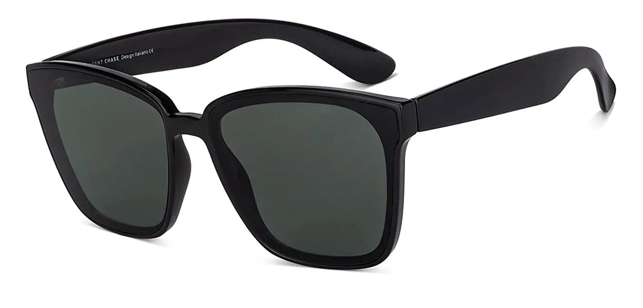 Black Green Full Rim Square Latest and Stylish Polarised and UV Protected Sunglasses