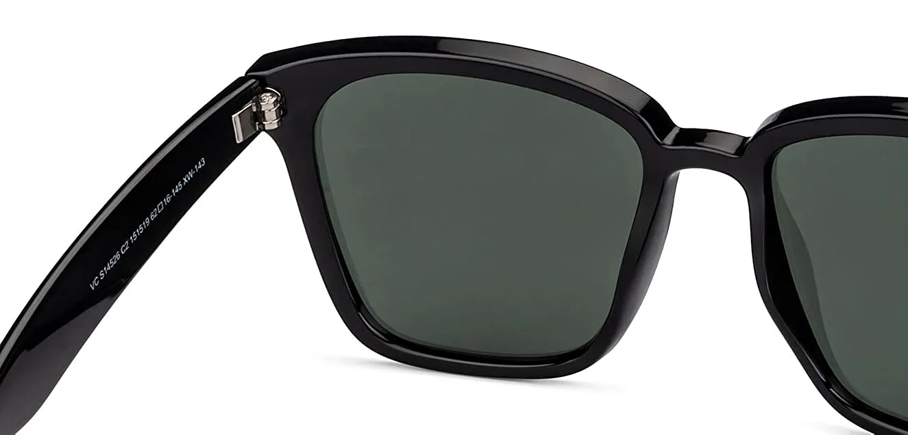 Black Green Full Rim Square Latest and Stylish Polarised and UV Protected Sunglasses