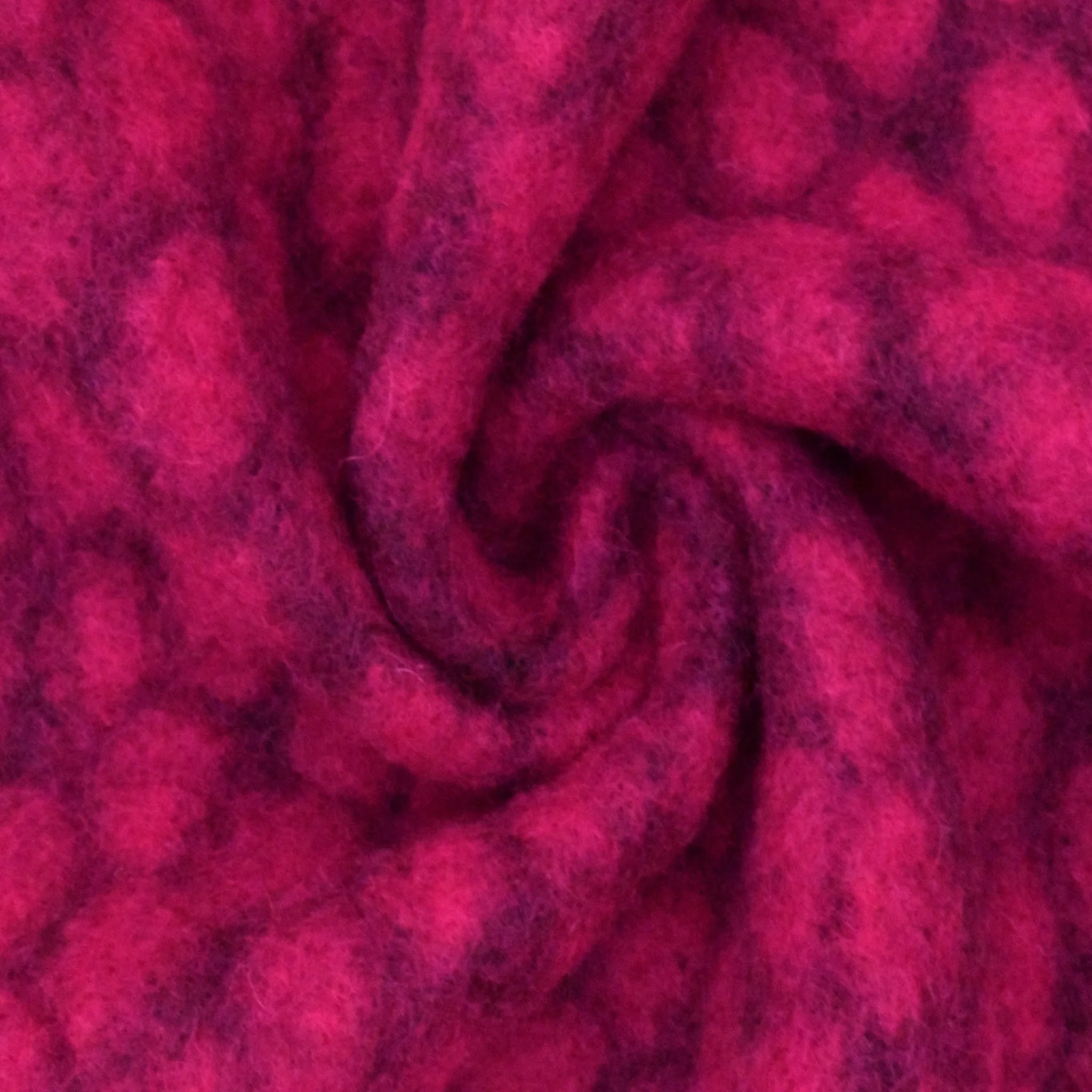 Bright Fuchsia-Black Spot Wool Stretch Jacquard Knit Jacketing Fabric