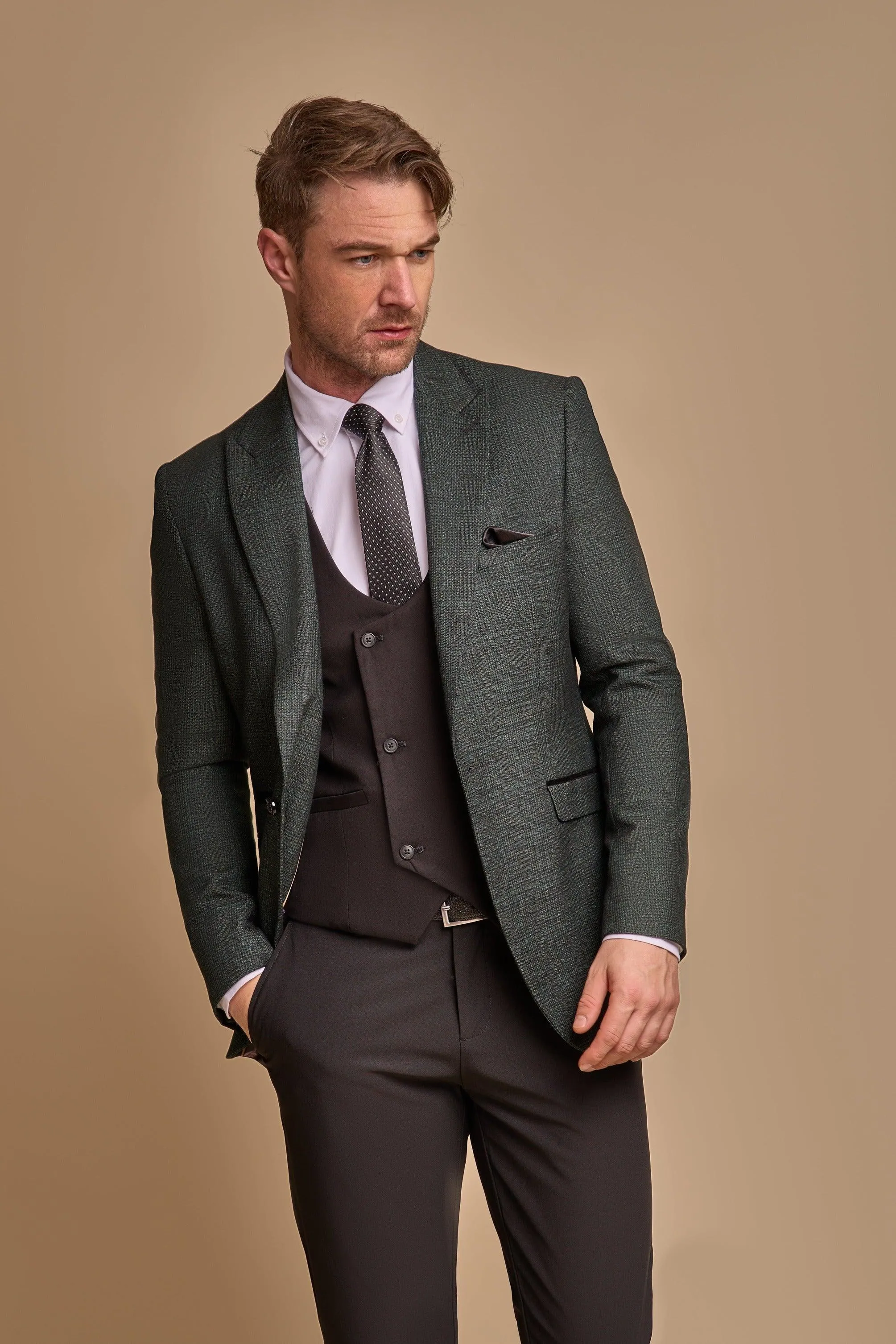 Caridi Olive with Marco Waistcoat & Reed Trousers