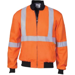 DNC Hi Vis Cotton Bomber Jacket with ‘X’ Back & additional CSR R/Tape below (3759)