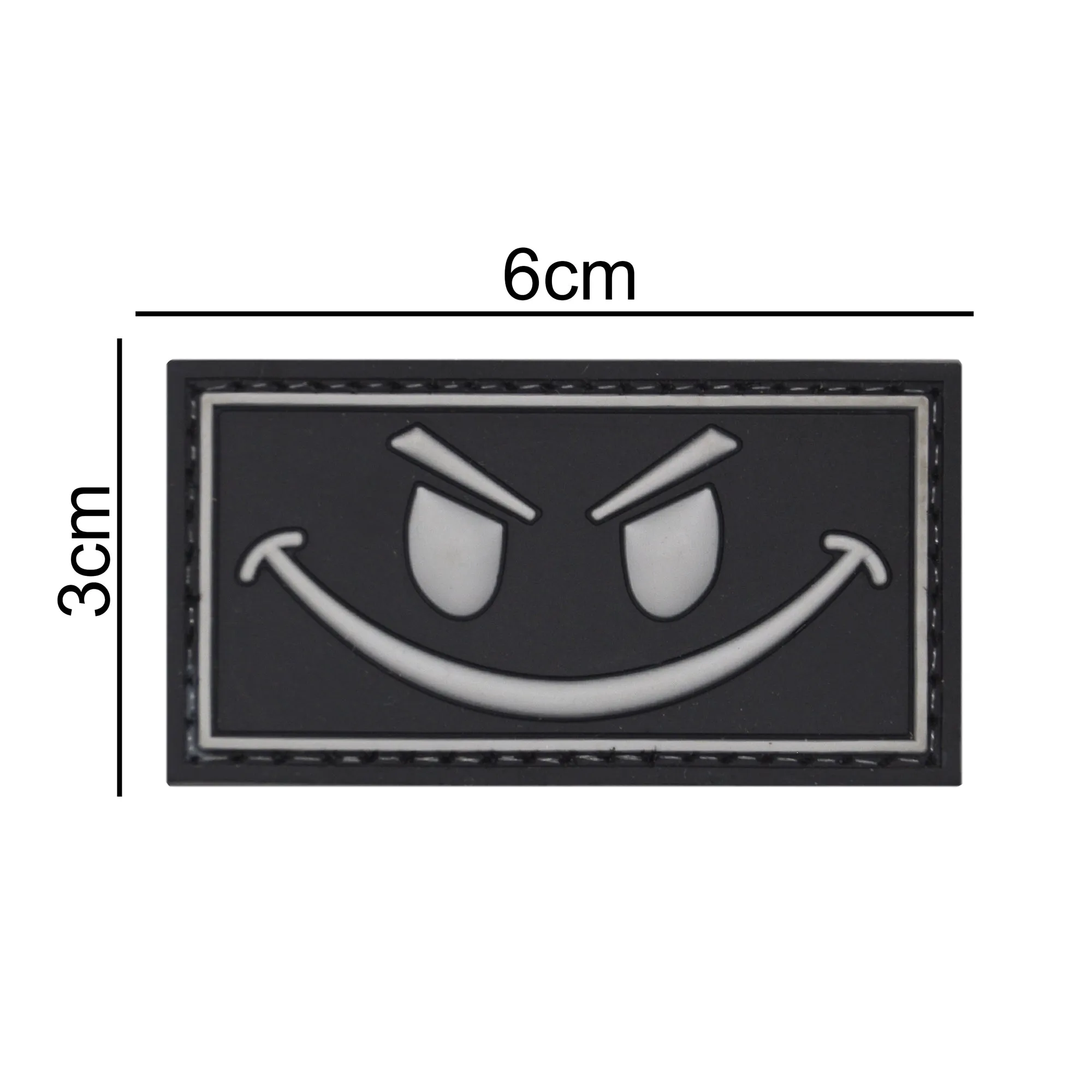 Evil Smiley Face Patch Black/Gray