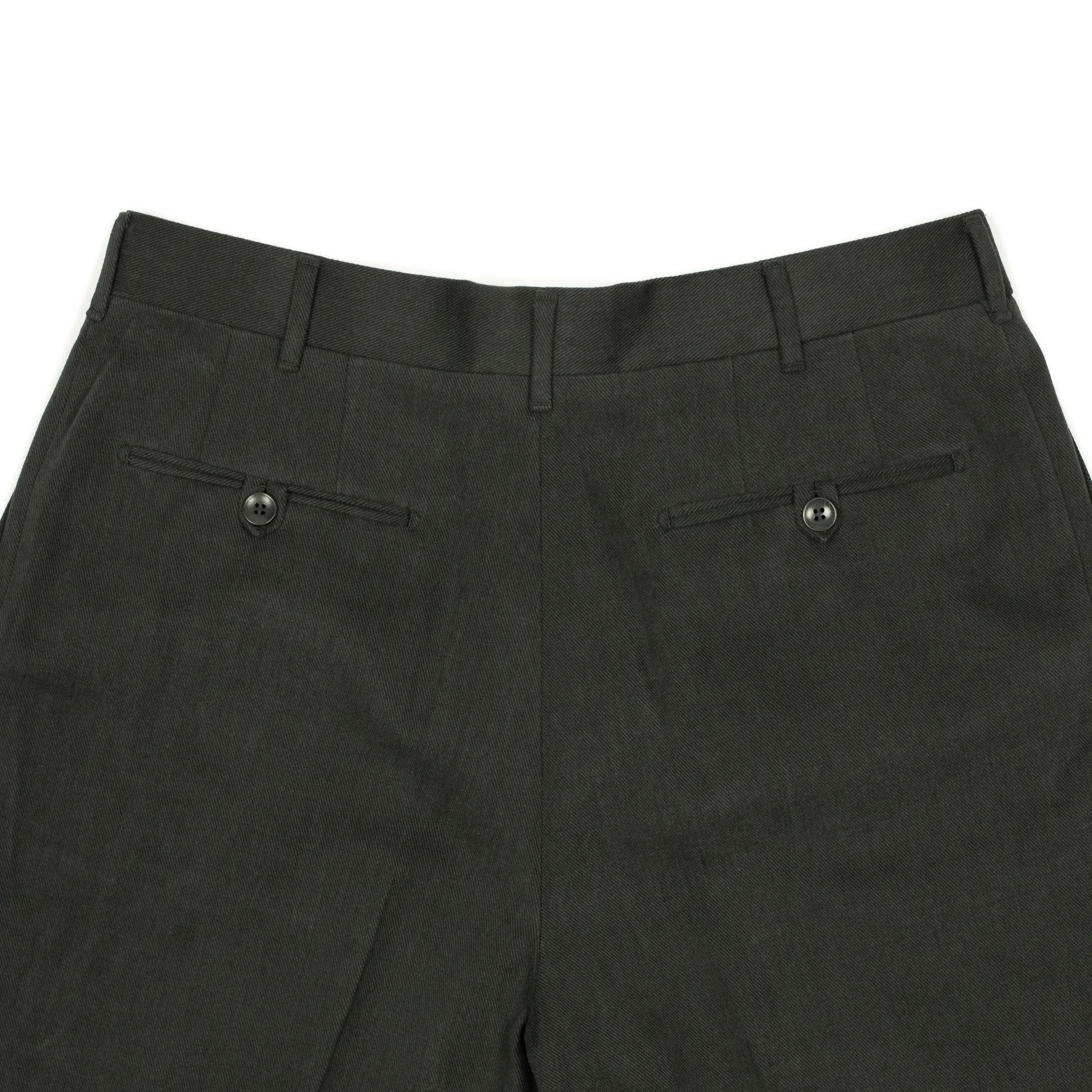 Exclusive "Brooklyn" double-pleated high-rise wide trousers in slate grey heavy cotton twill