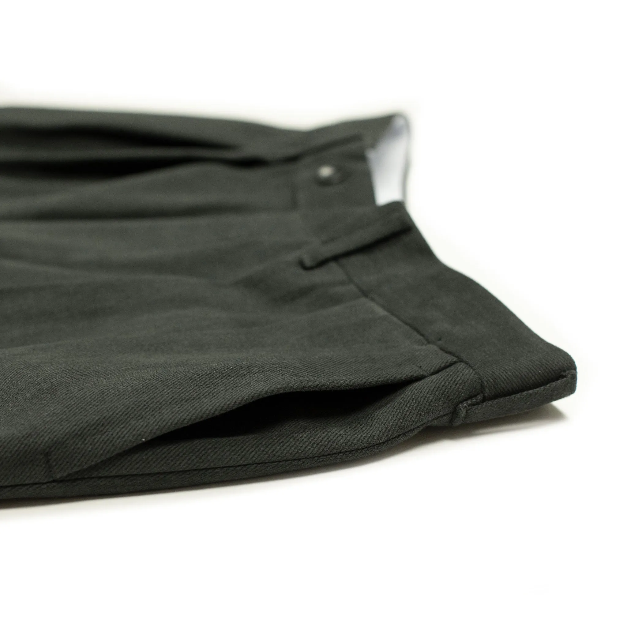 Exclusive "Brooklyn" double-pleated high-rise wide trousers in slate grey heavy cotton twill