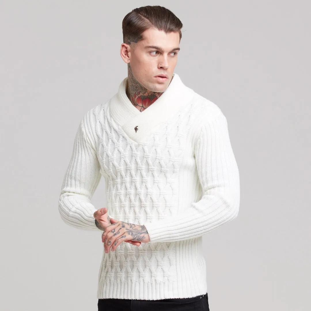 Father Sons Chunky Cable Knit Cream Jumper - FSJ001