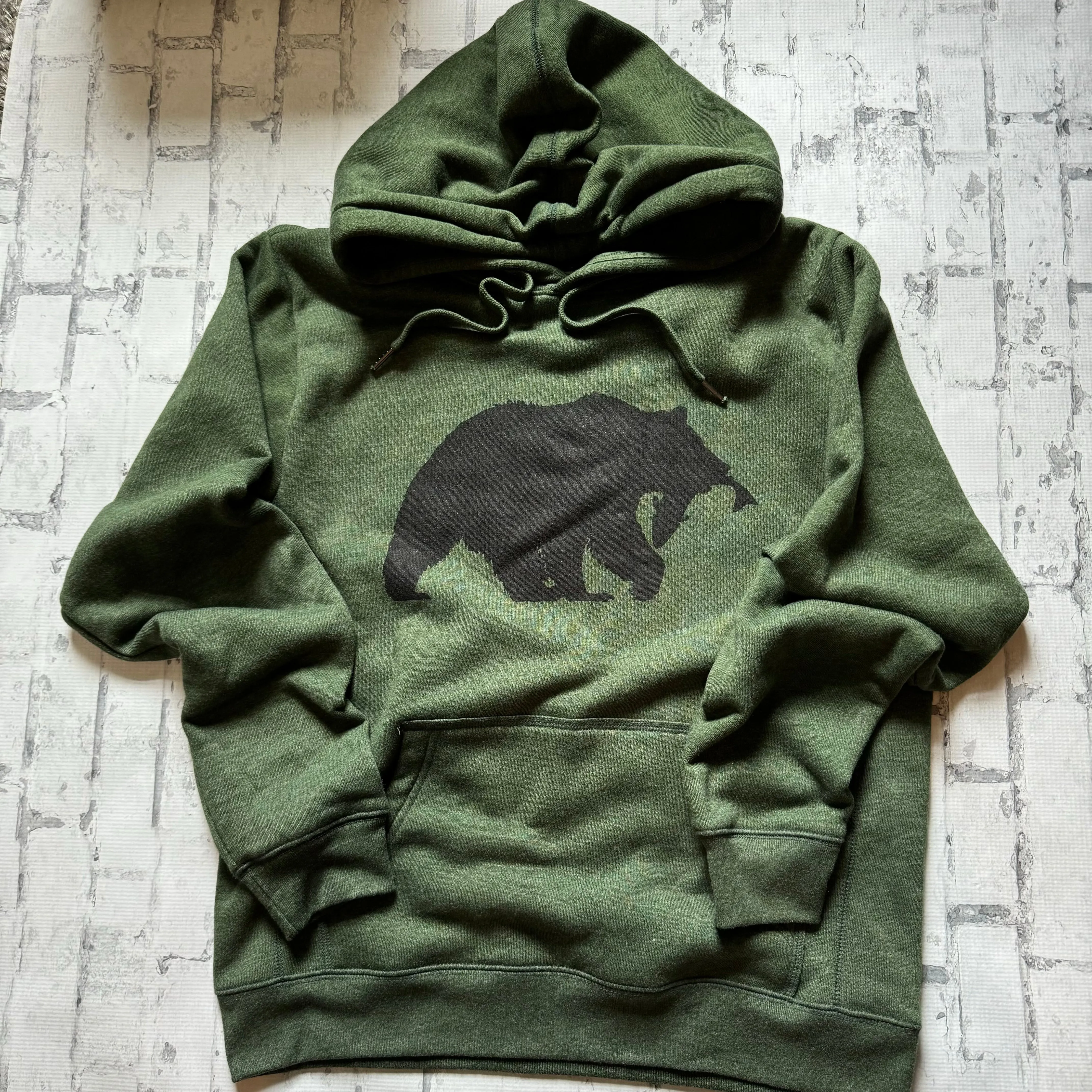 Hammer Down "Bear with Fish" Hoodie - Green