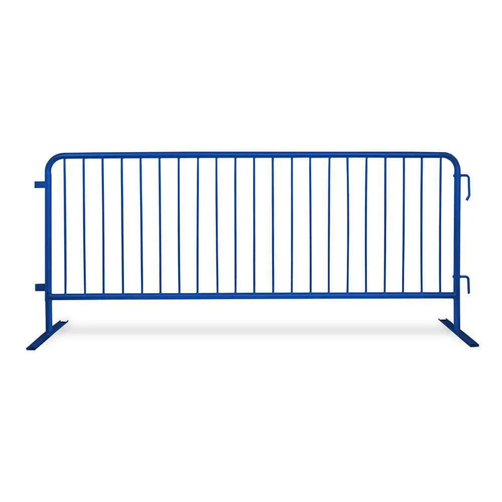 Heavy Duty Interlocking Steel Barricade, 8.5 Ft., Blue - Angry Bull Barricades