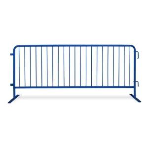 Heavy Duty Interlocking Steel Barricade, 8.5 Ft., Blue - Angry Bull Barricades