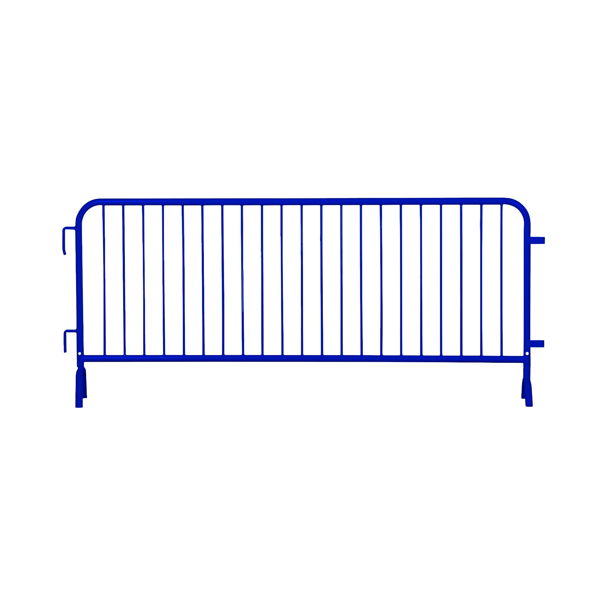 Heavy Duty Interlocking Steel Barricade, 8.5 Ft., Blue - Angry Bull Barricades