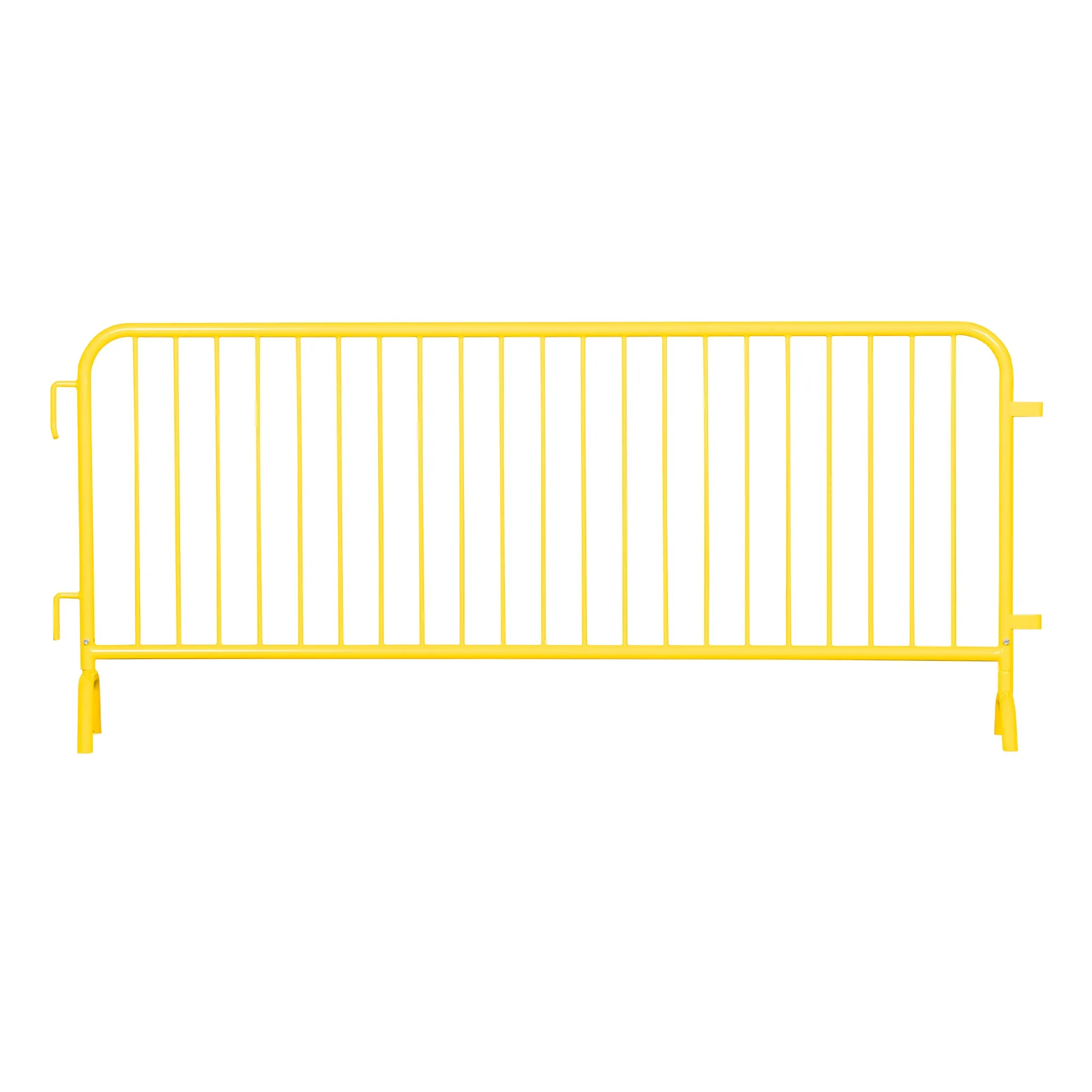 Heavy Duty Interlocking Steel Barricade, 8.5 Ft., Safety Yellow - Angry Bull Barricades