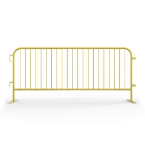 Heavy Duty Interlocking Steel Barricade, 8.5 Ft., Safety Yellow - Angry Bull Barricades