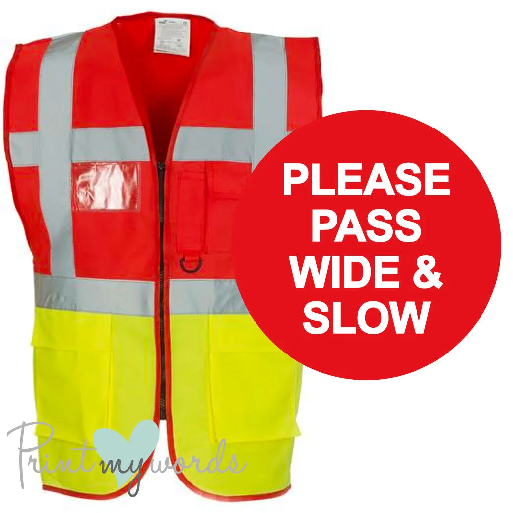 High Visibility Hi Vis Equestrian Reflective Vest Tabard Waistcoat PLEASE PASS WIDE & SLOW hi-viz