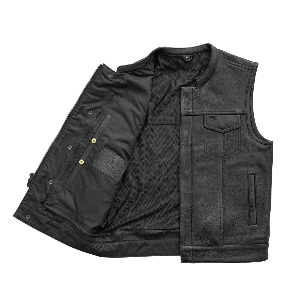 Hotshot Men's Motorcycle Leather Vest - Extreme Biker Leather