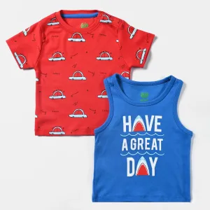 Infant Boys Cotton Interlock 2 Piece Set Great Day