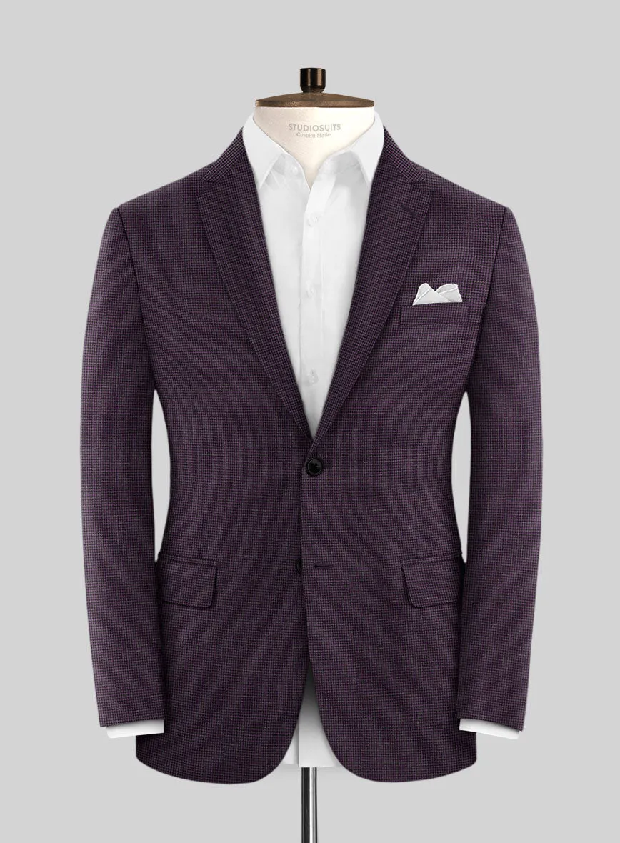 Italian Murano Nozo Purple Wool Linen Silk Suit