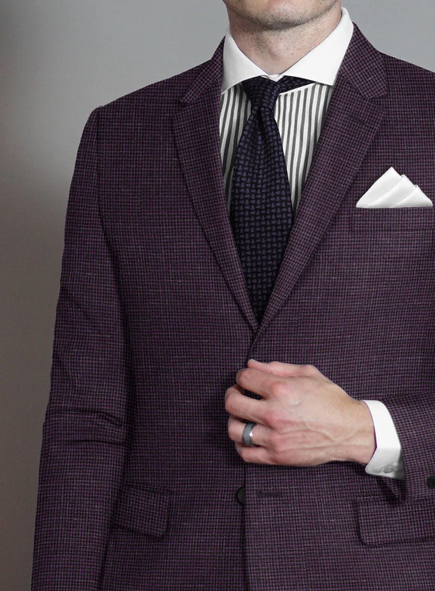 Italian Murano Nozo Purple Wool Linen Silk Suit