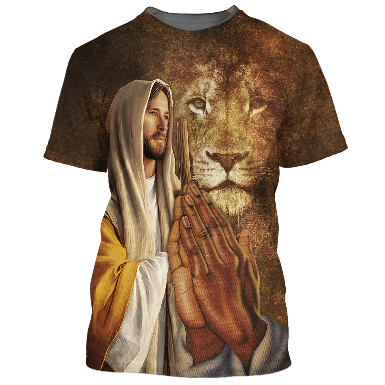 Jesus Hands With The Lion 3D All Over Printed Shirt for Men and Women