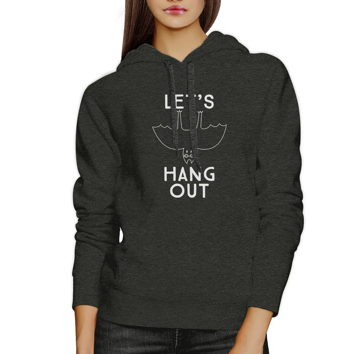 Let's Hang Out Bat Dark Grey Hoodie