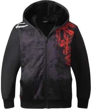 Men's Black Full Zip Up Sports Hoodie-ZPK006368