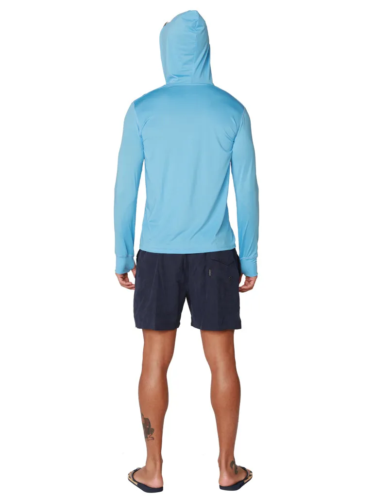 Men's Long Sleeve Hoodie in sky color