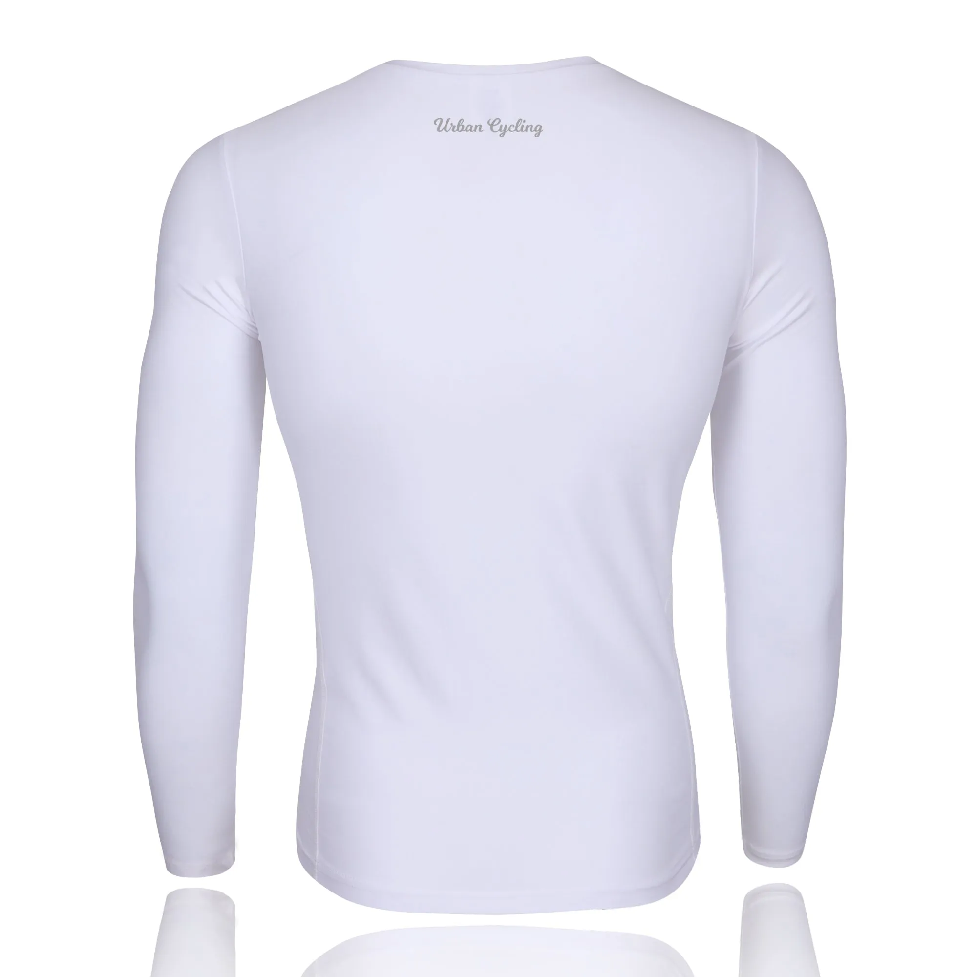 Men's Mesh Base Layer - White Long Sleeve Cycling Undershirt