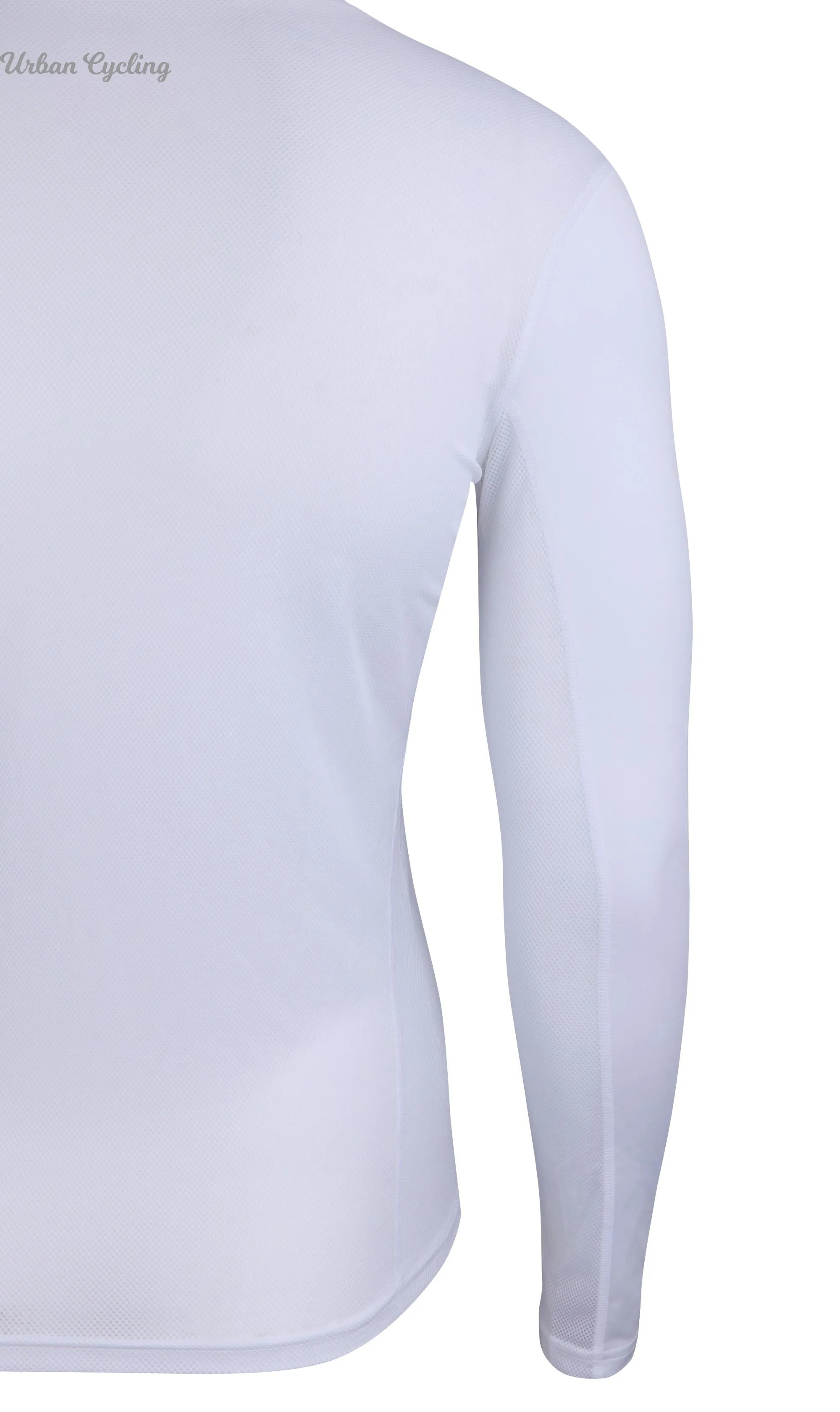 Men's Mesh Base Layer - White Long Sleeve Cycling Undershirt