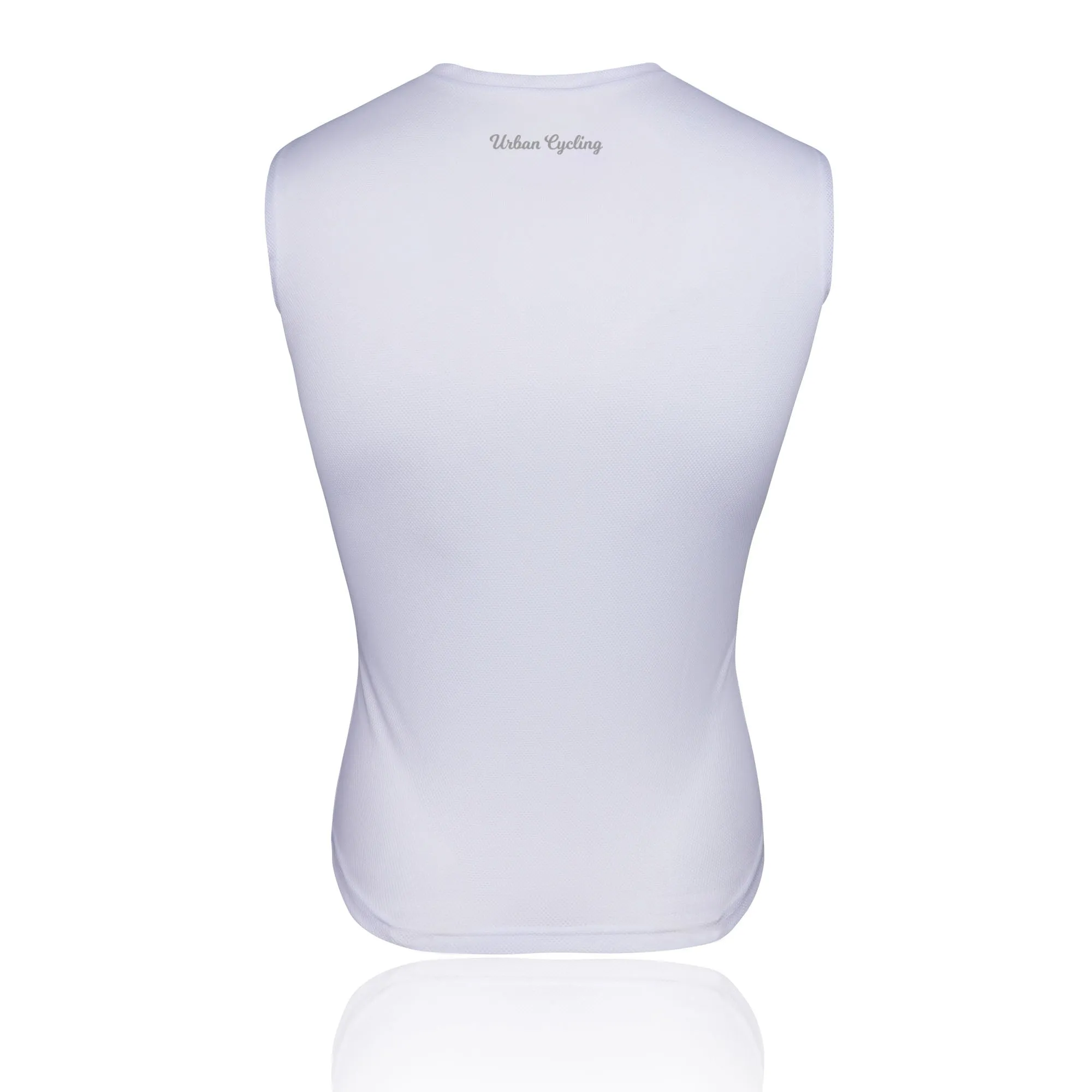 Men's Mesh Base Layer - White Sleeveless Cycling Undershirt