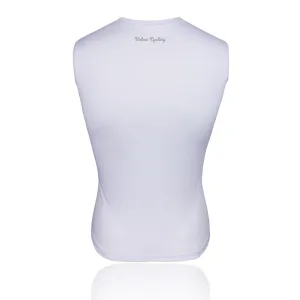 Men's Mesh Base Layer - White Sleeveless Cycling Undershirt