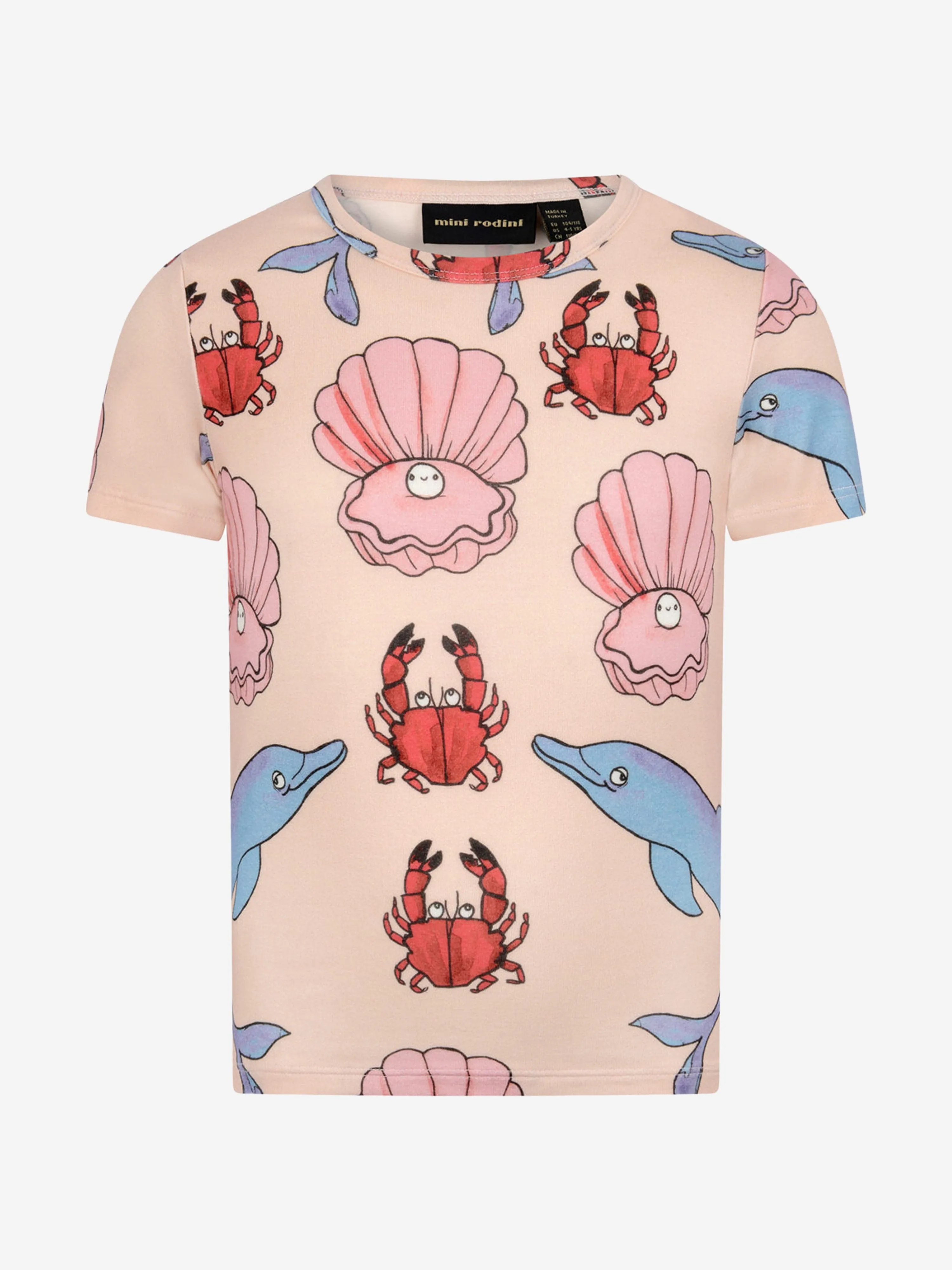 Mini Rodini Girls Cotton Dolphin Print t-hirt