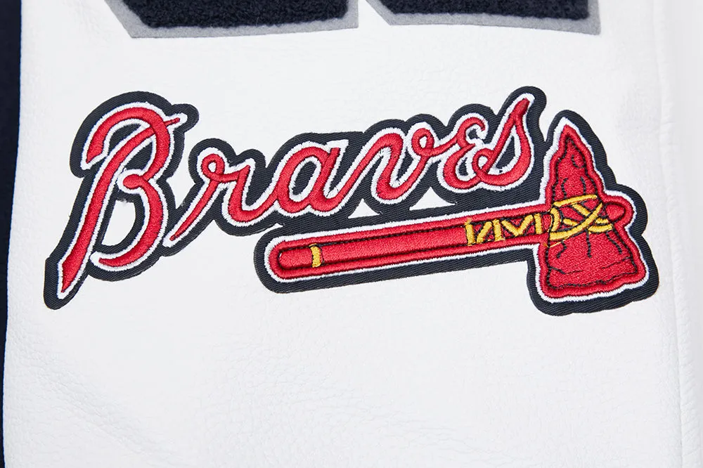 MLB ATLANTA BRAVES MASHUP MEN'S RIB WOOL VARSITY JACKET (MIDNIGHT NAVY/RED/MIDNIGHT NAVY)