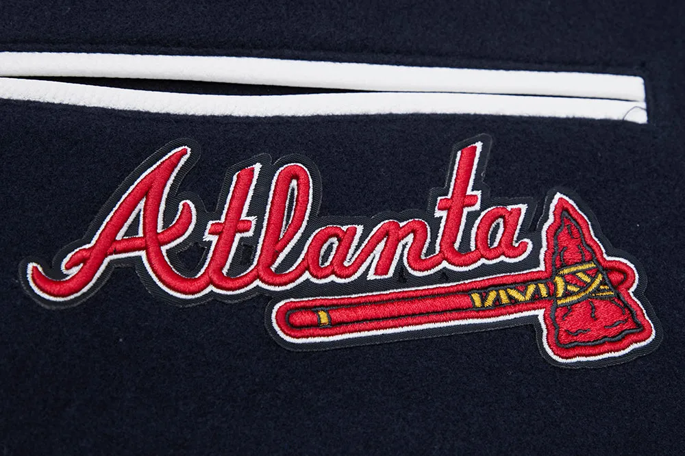 MLB ATLANTA BRAVES MASHUP MEN'S RIB WOOL VARSITY JACKET (MIDNIGHT NAVY/RED/MIDNIGHT NAVY)