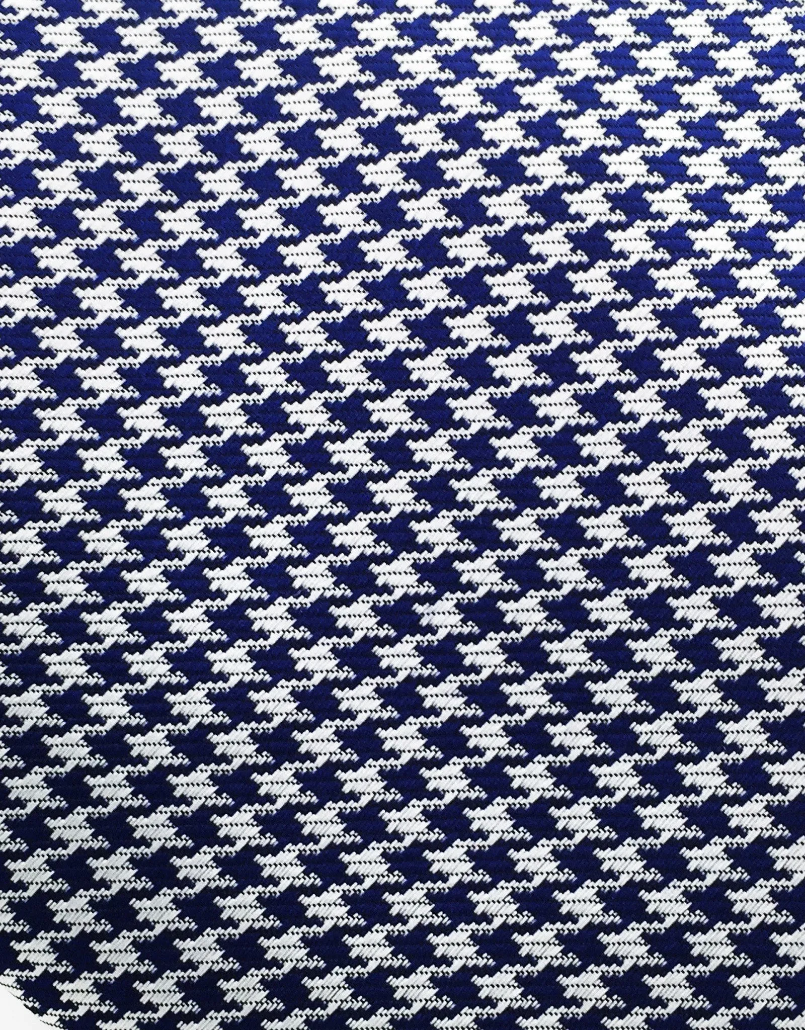 Navy Blue & Silver Houndstooth Tie