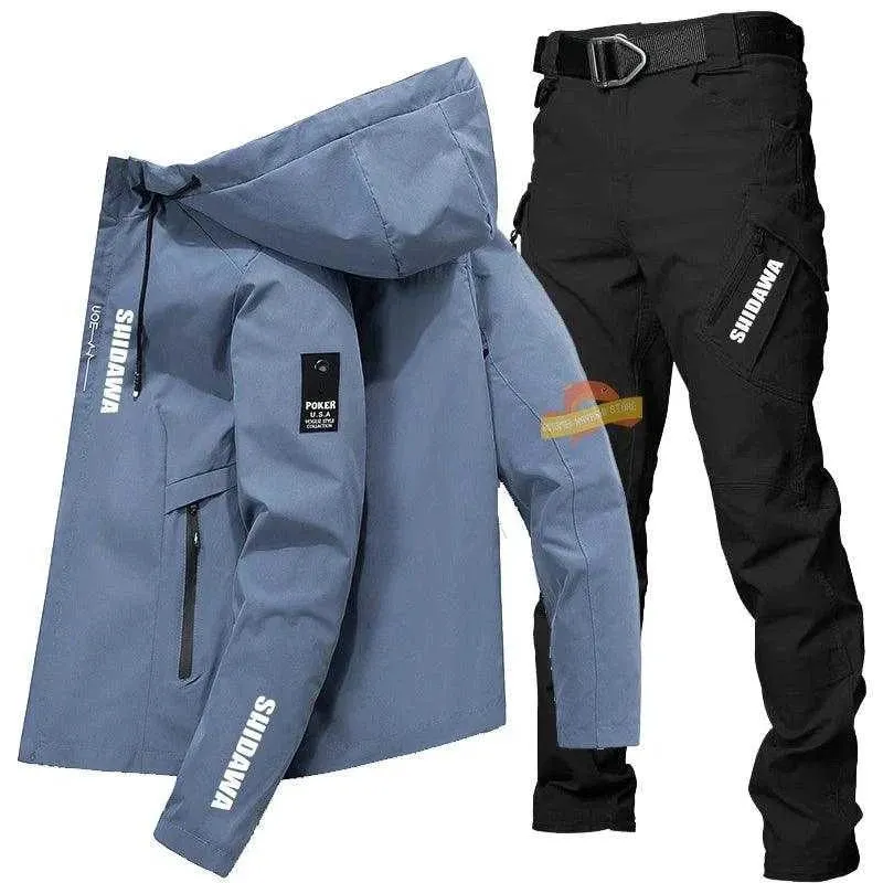 New Mens Fishing Clothes Suit High Quality Spring Summer Sun Protection Jacket Tactical Pants Outdoor Sports Waterproof Clothing