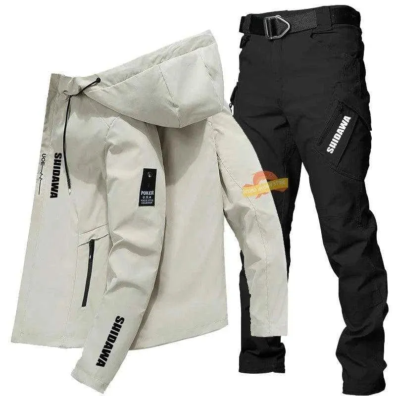 New Mens Fishing Clothes Suit High Quality Spring Summer Sun Protection Jacket Tactical Pants Outdoor Sports Waterproof Clothing