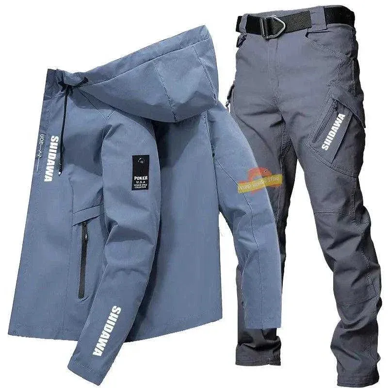 New Mens Fishing Clothes Suit High Quality Spring Summer Sun Protection Jacket Tactical Pants Outdoor Sports Waterproof Clothing