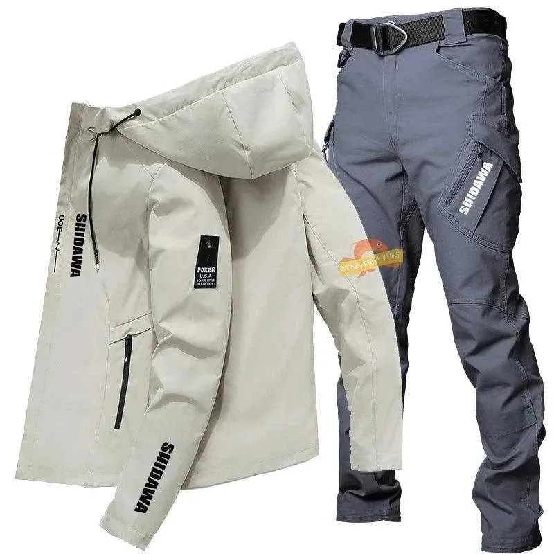 New Mens Fishing Clothes Suit High Quality Spring Summer Sun Protection Jacket Tactical Pants Outdoor Sports Waterproof Clothing