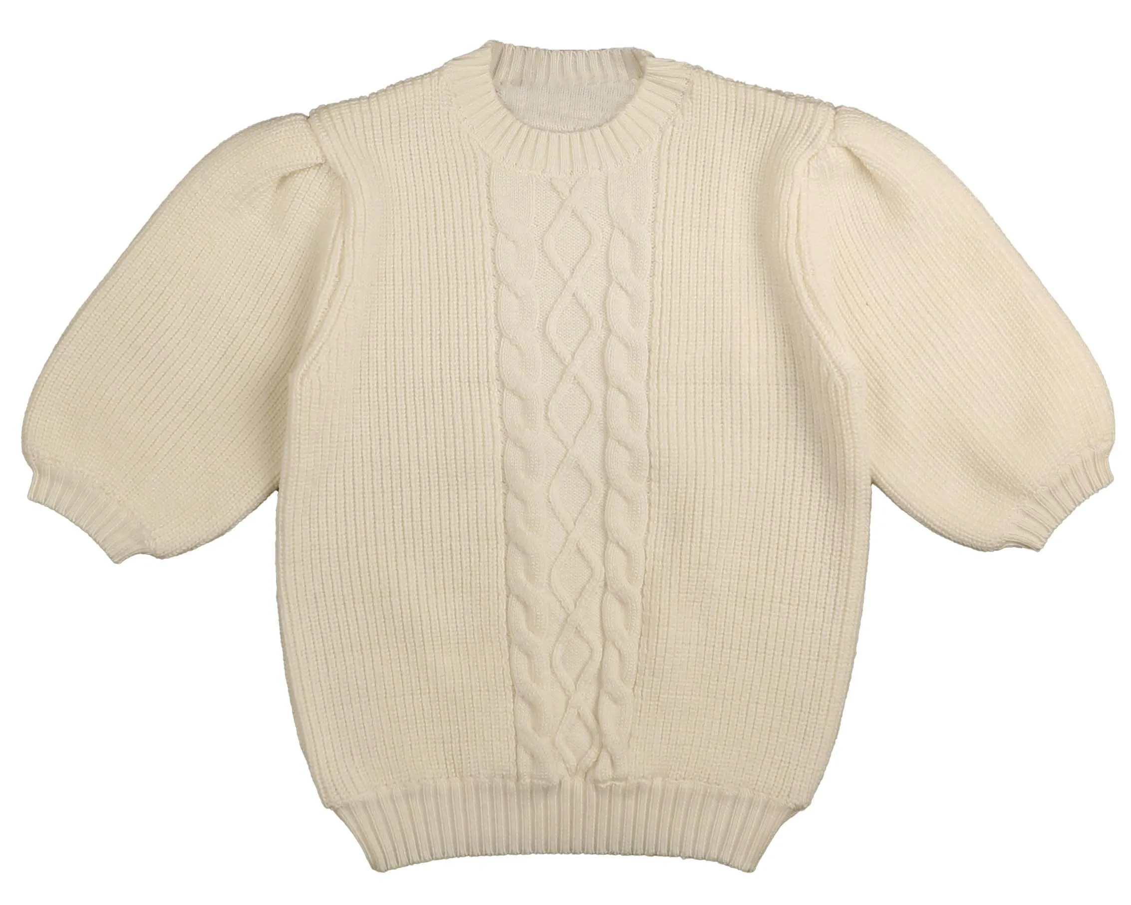 Noma Cream Chunky Puff Sleeve Sweater NKN754 Runs Small size up