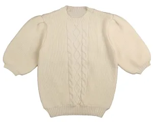 Noma Cream Chunky Puff Sleeve Sweater NKN754 Runs Small size up