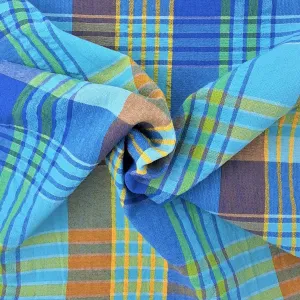 Royal Plaid | Children's Seersucker Shirting - SKU 5224 #S47