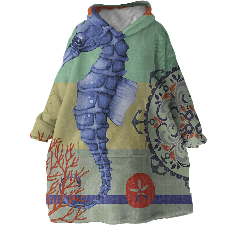 Seahorse Passion Wearable Blanket Hoodie