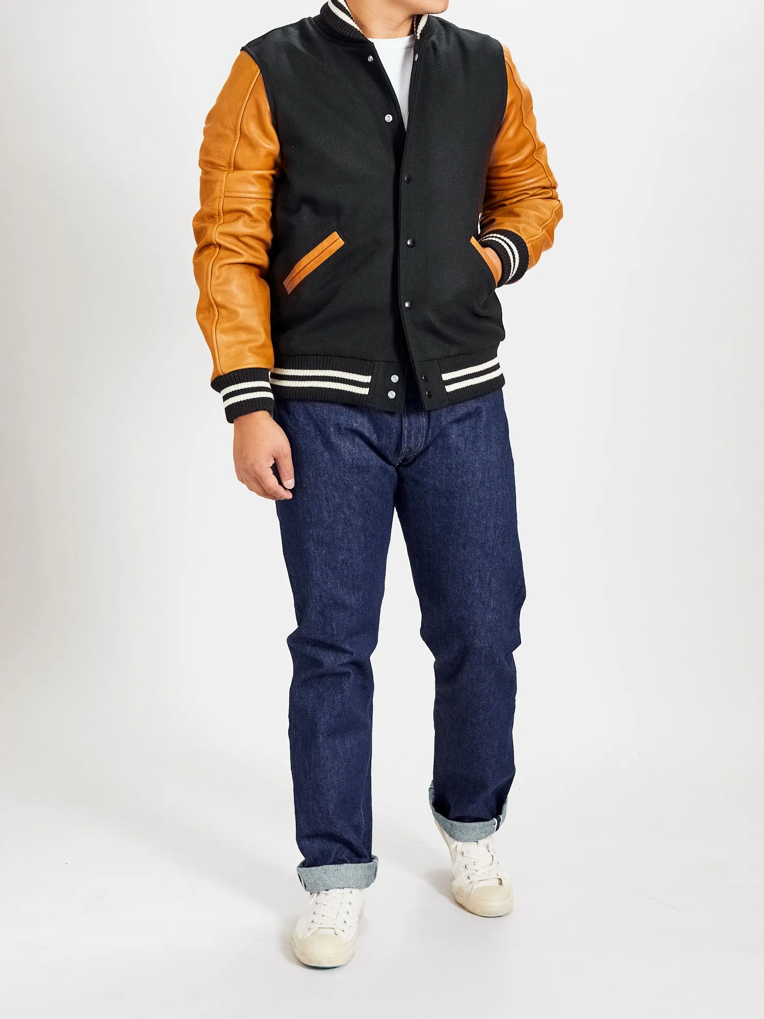 Varsity Jacket in Black Rust