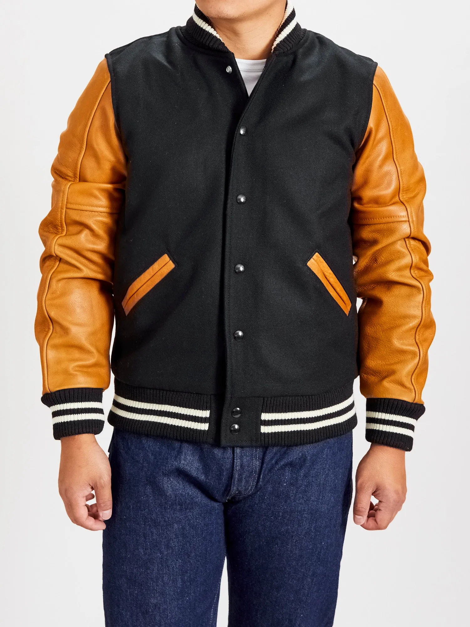 Varsity Jacket in Black Rust